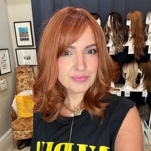 251 Copper Auburn Red Short Beach Wavy Short Shoulder Synthetic wig 12-14”